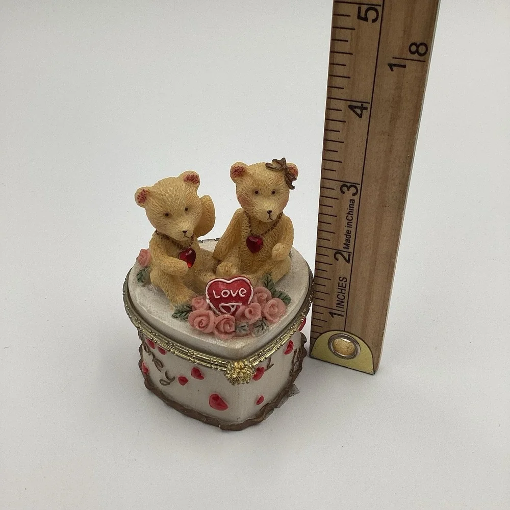 Amoré And More‎ Heart Trinket Box With Bears - Heart Shaped Box